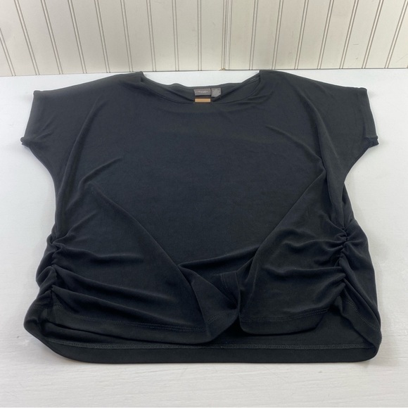 Chico’s Travelers Stretch Black Short Sleeve Top with Gold‎ Accent Sz Large - Picture 11 of 12